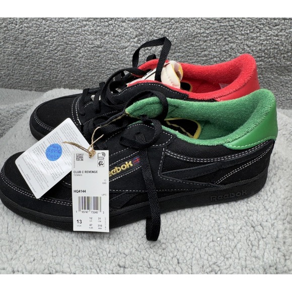 Reebok Club C Revenge Shoes Mens Size 13 Black Human Rights Now Tennis Sneakers - Picture 2 of 15